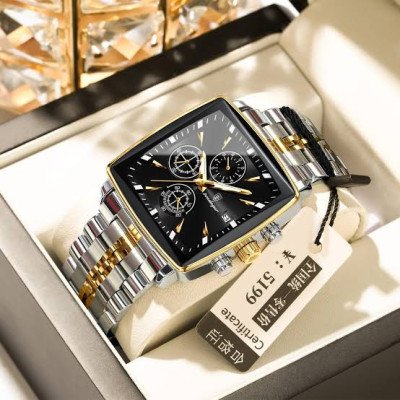 POEDAGAR 866 Luxury Square Chronograph Men’s Watch (2 Year Warranty)