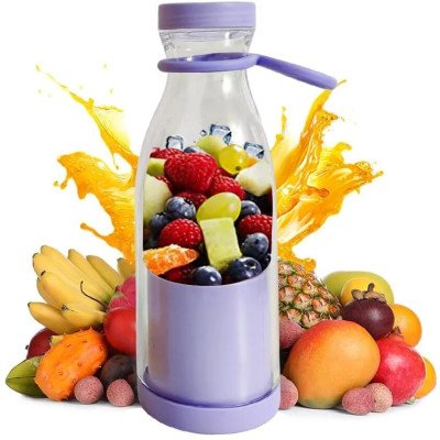 Rechargeable Blender Bottle Fresh Juicer Portable Blender Mixer Smoothie Blender Electric Orange Fruit Juice Extractor Machine- Purple