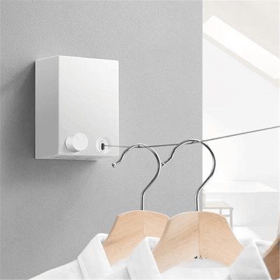 13.8 Feet Telescopic Clothes Stainless Steel Hanger Indoor Outdoor Clothes Rack Wall Mounted Magic Laundry Hooks