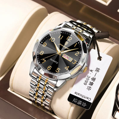 Luxury Men Poedagar Black Sunray Dial Watch with Day and Date Display