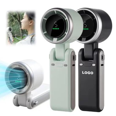 2 Pices Combo Portable Handheld Turbo Fan, 5 Gear Wind, Battery Operated, Hand Fan with Air Turbo Tech